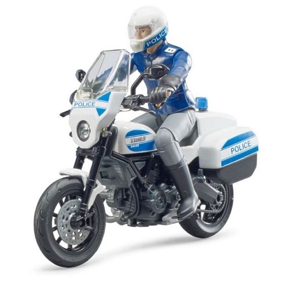 Bruder BWORLD policyjny motocykl Ducati Scrambler z jeźdźcem