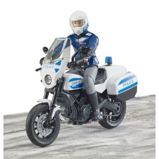 Bruder BWORLD policyjny motocykl Ducati Scrambler z jeźdźcem