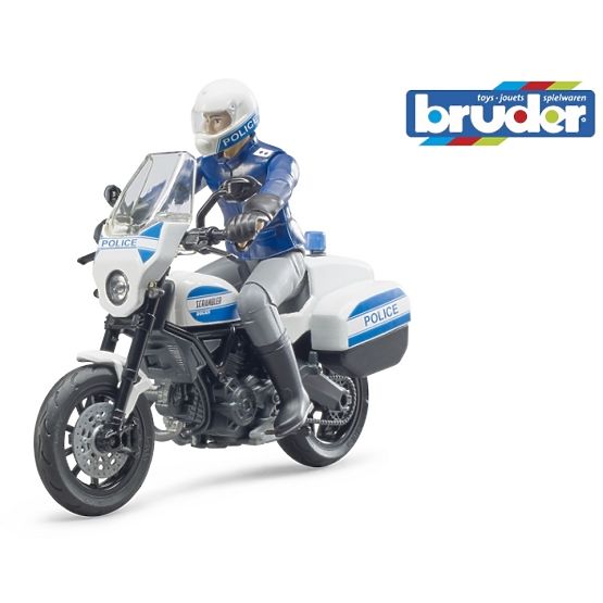 Bruder BWORLD policyjny motocykl Ducati Scrambler z jeźdźcem