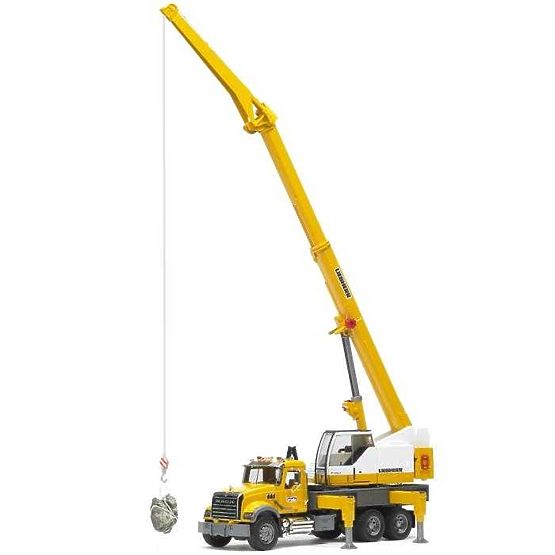 Bruder Ciężarówka MACK Granit dźwig LIEBHERR