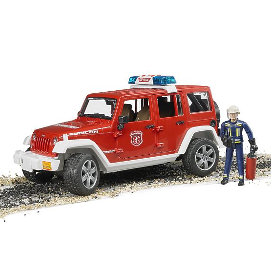 Bruder Czerwony wóz strażacki JEEP WRANGLER z figurką i akcesoriami
