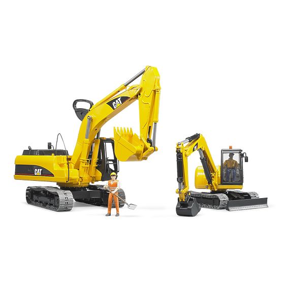 Bruder Minikoparka CAT z figurką