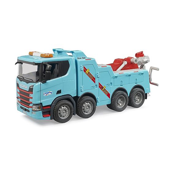 Bruder Scania Super 560R Pojazd ratunkowy i holowniczy z dźwiękiem i światłem