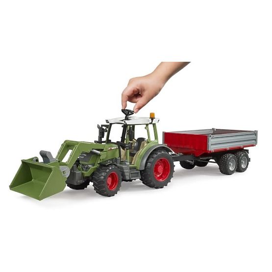 Bruder Traktor Fendt Vario 211 z ładowaczem czołowym i przyczepą wywrotką