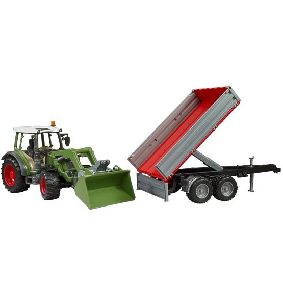 Bruder Traktor Fendt Vario 211 z ładowaczem czołowym i przyczepą wywrotką