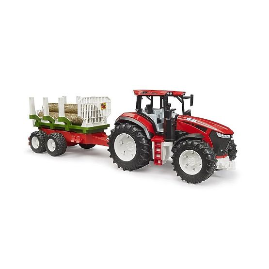 Bruder Traktor ROADMAX z przyczepą do drewna i kłodami
