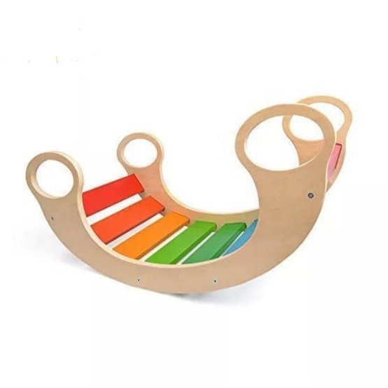 Drewniana huśtawka Montessori Jumbo - kolorowa