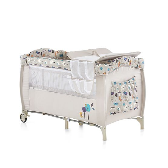 CHIPOLINO turystyczny łóżko Play pióro and Crib Bella - krem