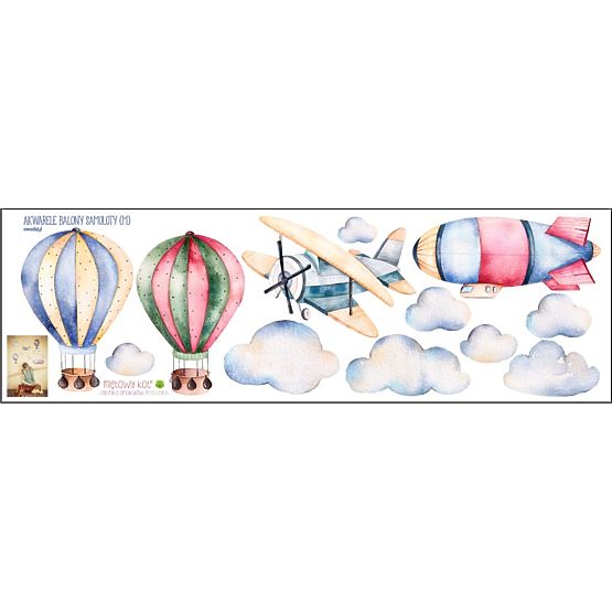 Dekoracja na ścianę - Balony i samoloty