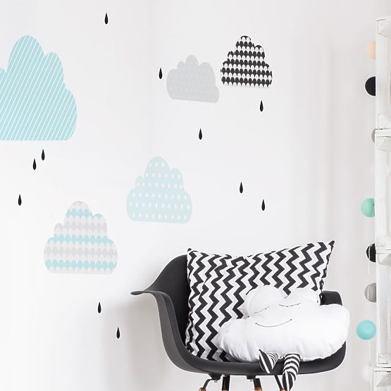 Dekoracja na ścianę  DEKORNIK - chmurki