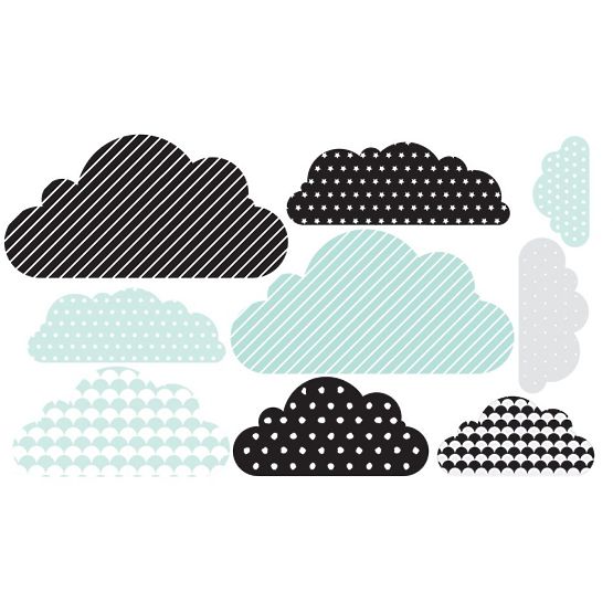 Dekoracja na ścianę  DEKORNIK - chmurki