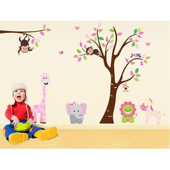 Dekoracja na ścianę - Zwierzątka safari