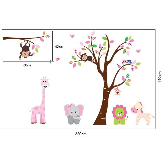 Dekoracja na ścianę - Zwierzątka safari