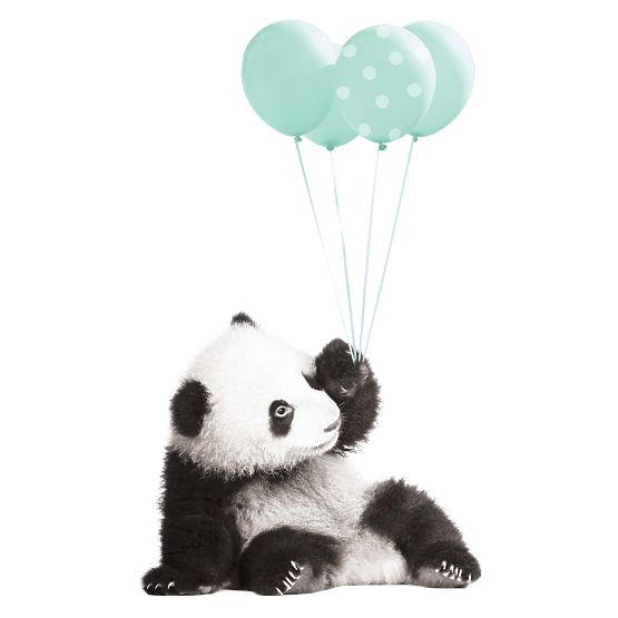 Dekoracja ścienna DEKORNIK - Panda i miętowe baloniki