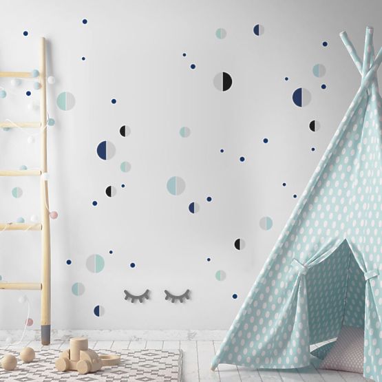 Dekoracja ścienna DEKORNIK - Półksiężyce niebieskie