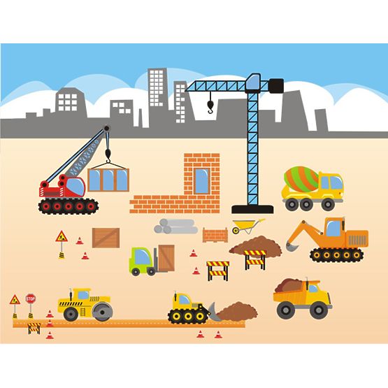 Dekoracje na ścianę AUTA budowa