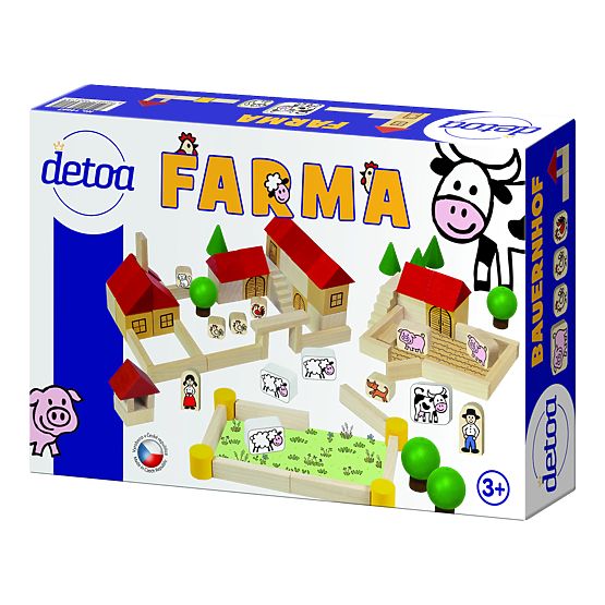 Detoa Drewniana układanka Farma 100 elementów