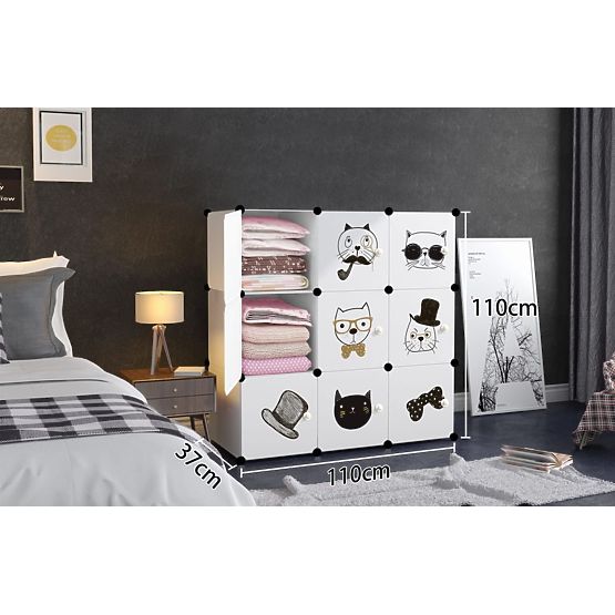 Dziecięca modułowa szafka regał dla dzieci 9x - koty