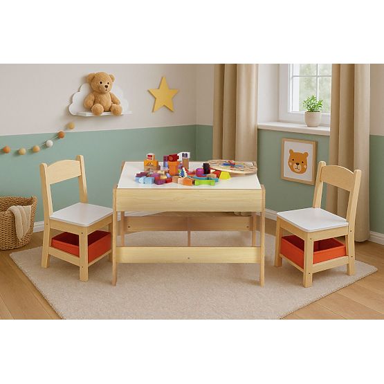 Zestaw mebli dziecięcych stół + 2 krzesła z tablicą ECOTOYS