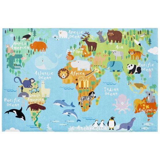 Dywan dziecięcy - Mapa świata