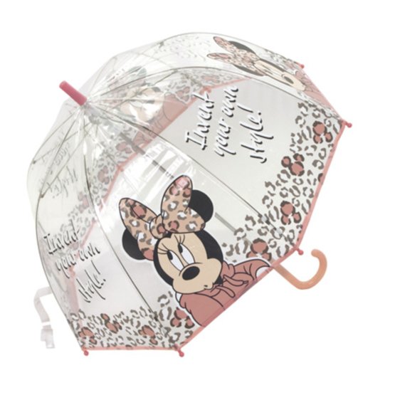 Dziecięcy przezroczysty parasol Minnie Mouse - różowy