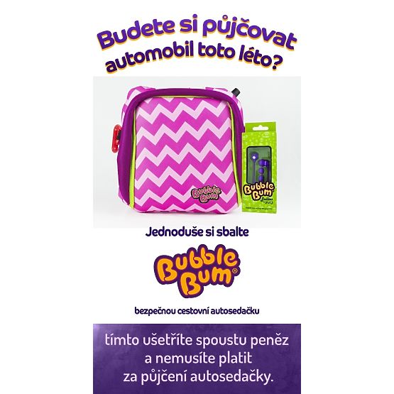 Dmuchany fotelik samochodowy BubbleBum+słuchawki GRATIS