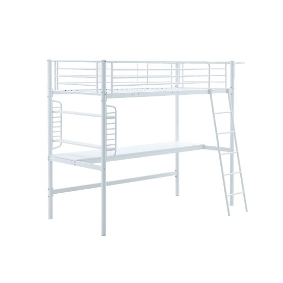 DOLCE łóżko piętrowe z biurkiem i organizerem, białe (3p=1szt)