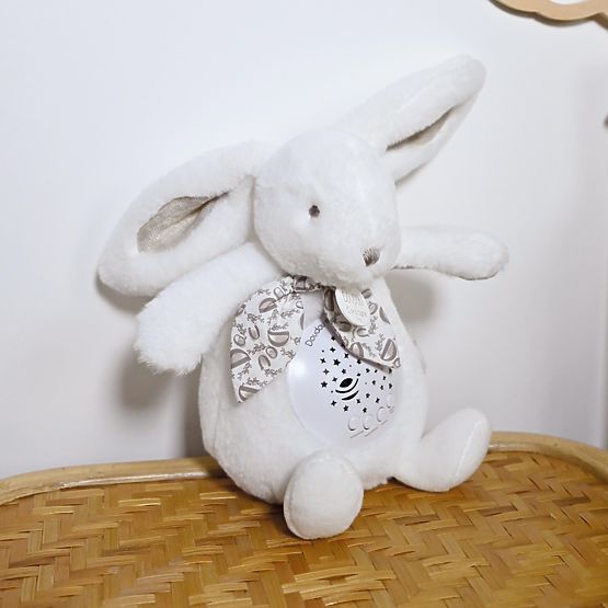 Doudou Pozytywka z projekcją Króliczek biały
