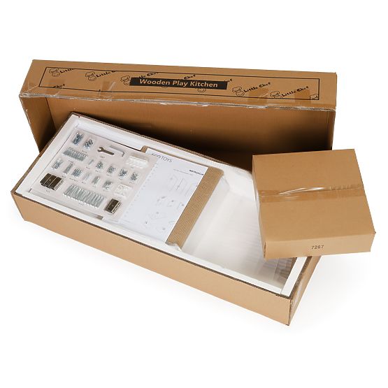 Duża drewniana kuchnia dla dzieci biało-złota ECOTOYS