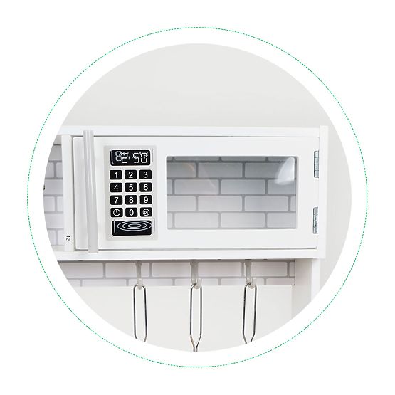 Drewniana kuchnia dla dzieci LED światło + garnki ECOTOYS