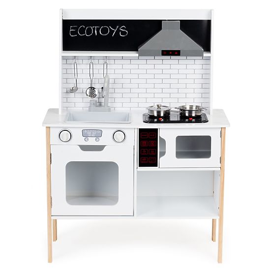 Drewniana kuchnia dla dzieci + dźwięki i światełka ECOTOYS
