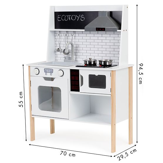 Drewniana kuchnia dla dzieci + dźwięki i światełka ECOTOYS