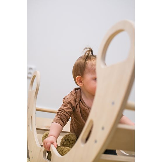 Drewniana huśtawka montessori - naturalna