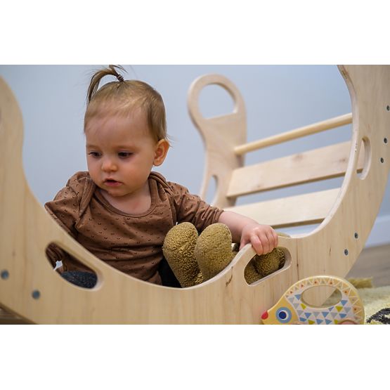Drewniana huśtawka montessori - naturalna
