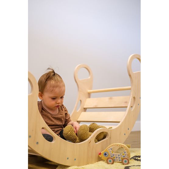 Drewniana huśtawka montessori - naturalna