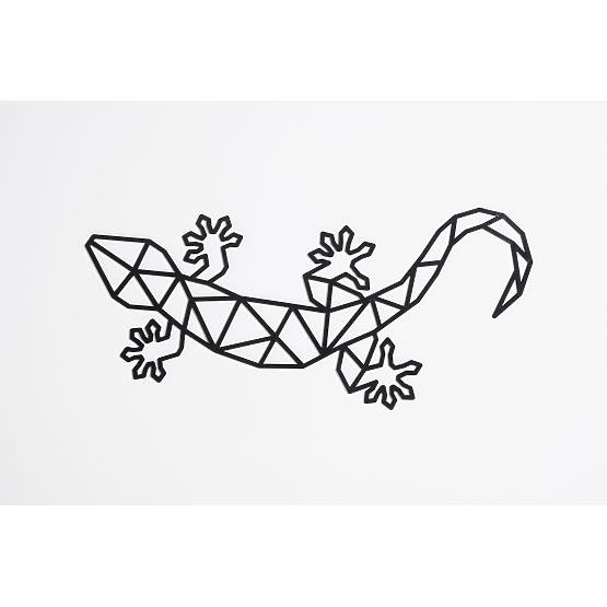 Drewniany obraz geometryczny - Jaszczurka - różne kolory Kolor: czarny