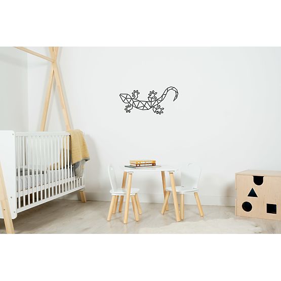 Drewniany obraz geometryczny - Jaszczurka - różne kolory Kolor: czarny