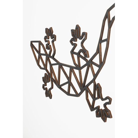 Drewniany obraz geometryczny - Jaszczurka - różne kolory Kolor: czarny