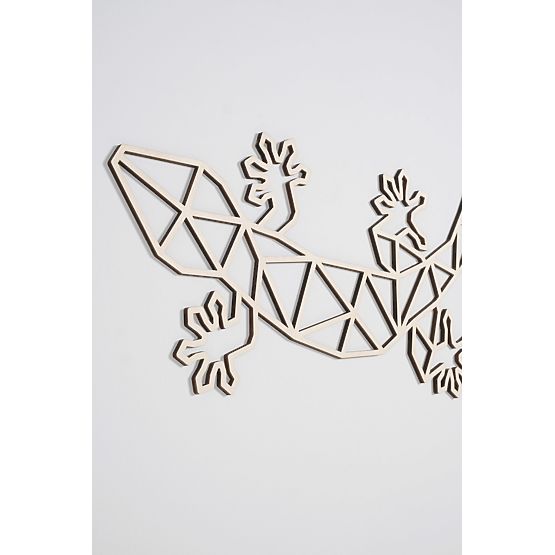 Drewniany obraz geometryczny - Jaszczurka - różne kolory Kolor: naturalny