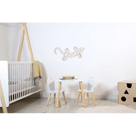 Drewniany obraz geometryczny - Jaszczurka - różne kolory Kolor: naturalny