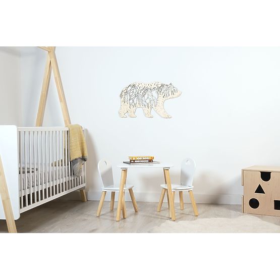 Drewniany obraz geometryczny - Góry Niedźwiedzie - różne kolory Kolor: naturalny