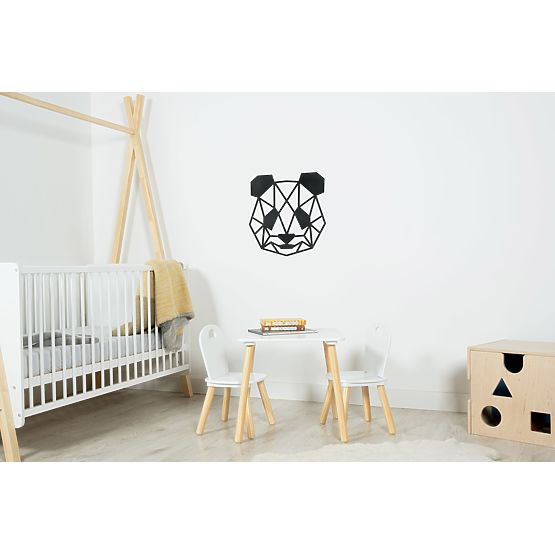 Drewniany obraz geometryczny - Panda - różne kolory Kolor: czarny