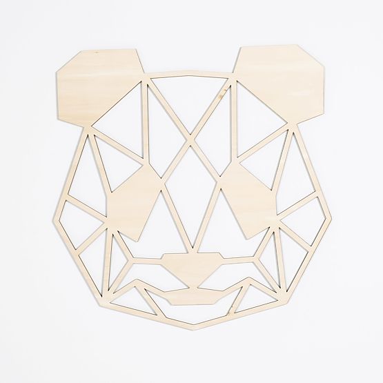Drewniany obraz geometryczny - Panda - różne kolory Kolor: naturalny