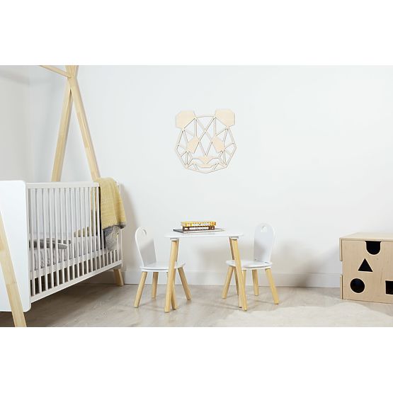 Drewniany obraz geometryczny - Panda - różne kolory Kolor: naturalny