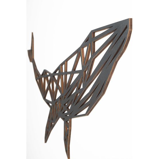 Drewniany obraz geometryczny - Wieloryb - różne kolory Kolor: czarny