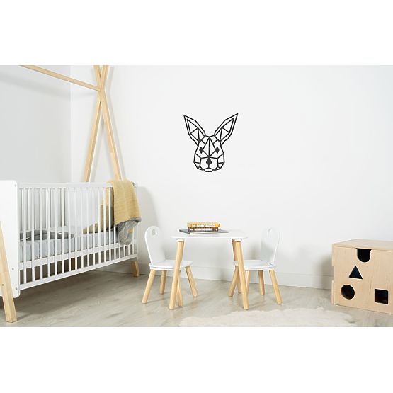 Drewniany obraz geometryczny - Zając - różne kolory