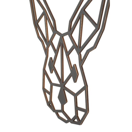 Drewniany obraz geometryczny - Zając - różne kolory