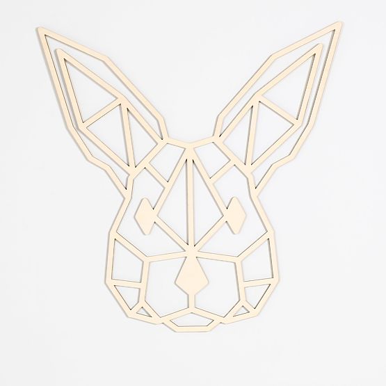 Drewniany obraz geometryczny - Zając - różne kolory Kolor: naturalny