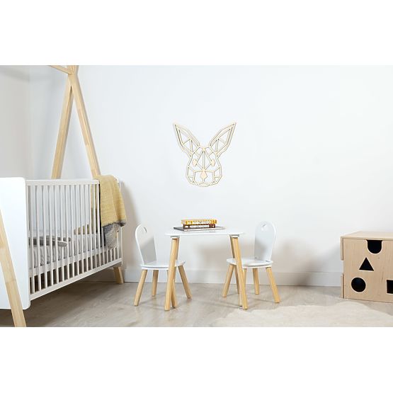 Drewniany obraz geometryczny - Zając - różne kolory Kolor: naturalny