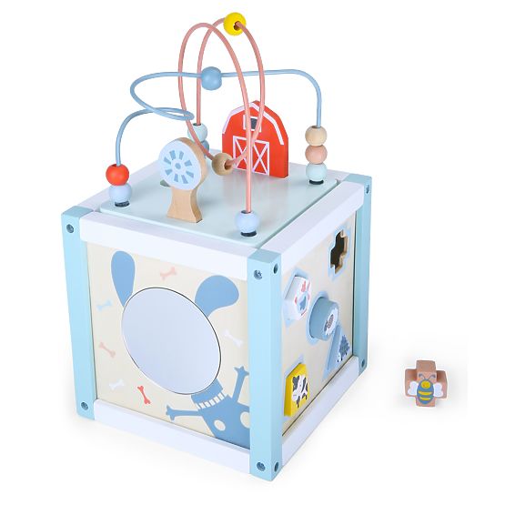 Drewniana edukacyjna kostka sorter + klocki ECOTOYS